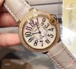 Japan Grade Replia Cartier Ballon Bleu Watch Gold Case Diamond Bezel 